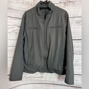 M. Julian Jacket Mens Size Large Bomber zip up Gray Y2K 90”s pockets Long Sleeve